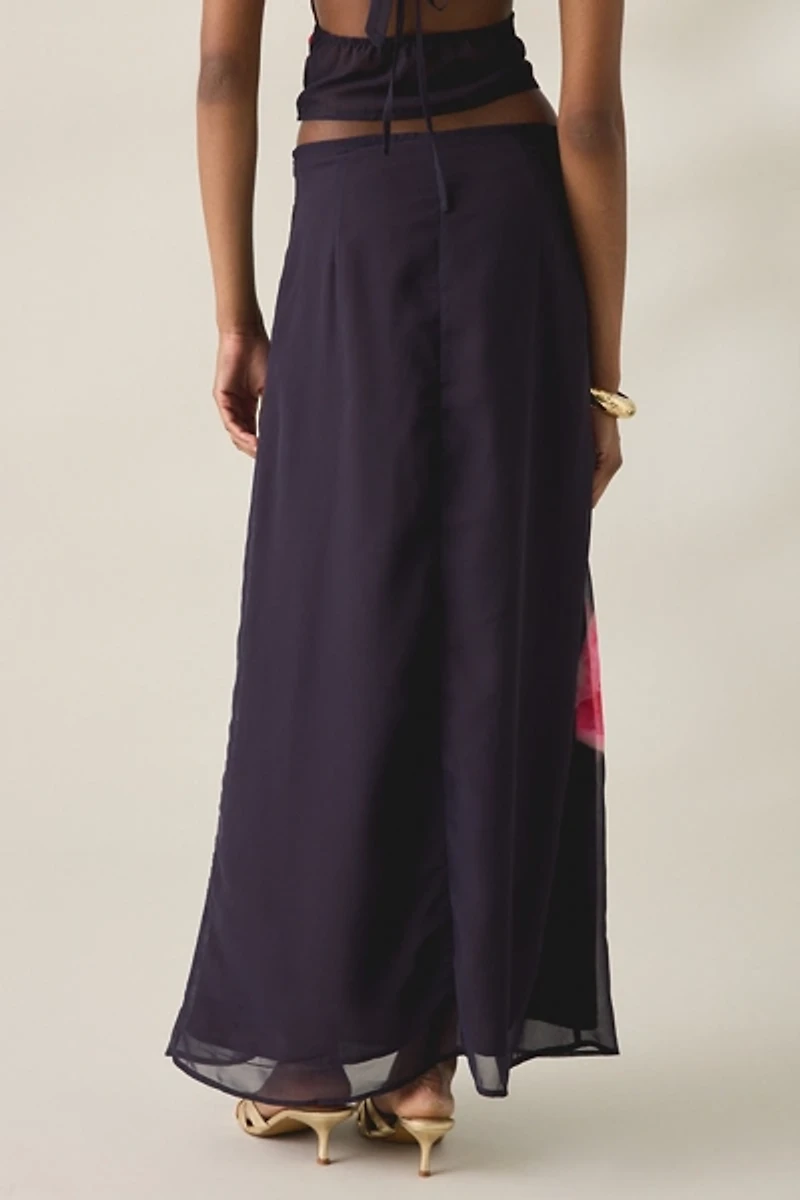 Motel Lurina Desert Flower Chiffon Maxi Skirt