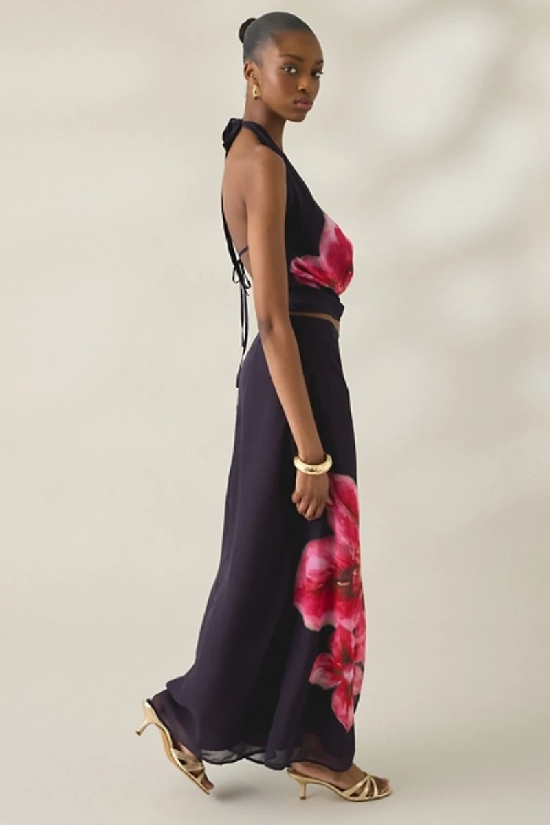 Motel Lurina Desert Flower Chiffon Maxi Skirt