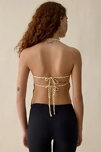 Motel Kindos Polka Dot Open-Back Halter Top