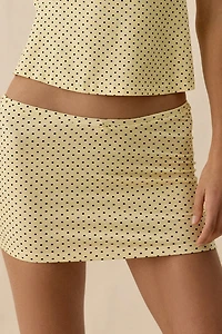 Motel Vidia Polka Dot Low-Rise Mini Skirt