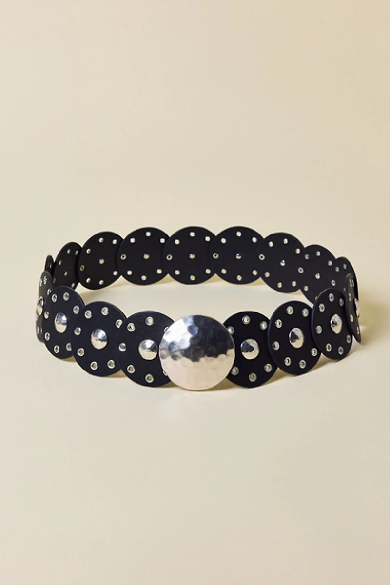 BDG Hammered Studded Statement Leather Belt