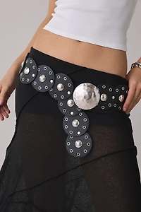 BDG Hammered Studded Statement Leather Belt
