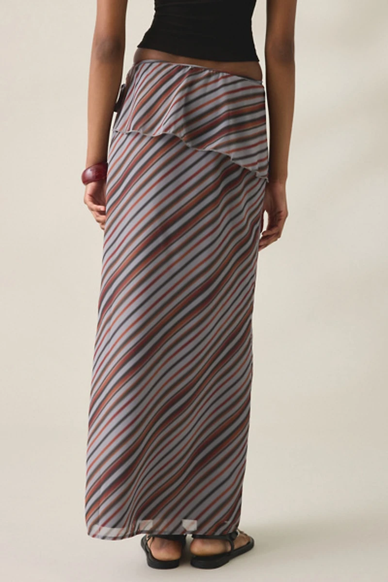 Motel Zelvia Asymmetric Tiered Maxi Skirt