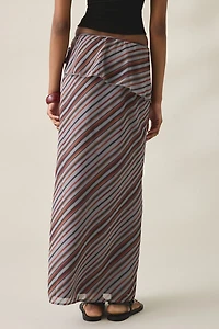 Motel Zelvia Asymmetric Tiered Maxi Skirt