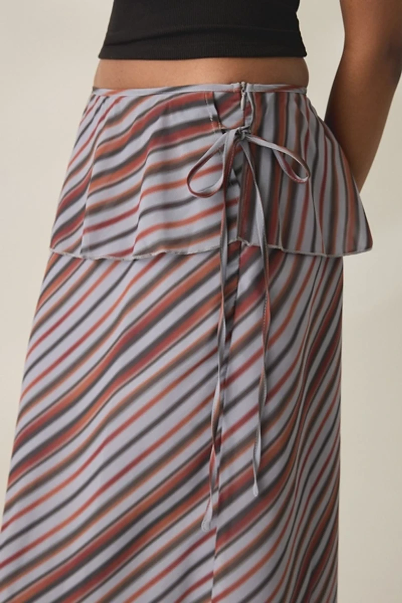 Motel Zelvia Asymmetric Tiered Maxi Skirt