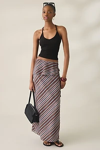 Motel Zelvia Asymmetric Tiered Maxi Skirt