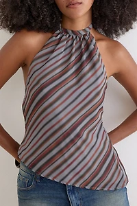 Motel Astina Asymmetric High Halter Neck Top