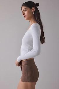 BDG Nautical Button Low-Rise Micro Shorts