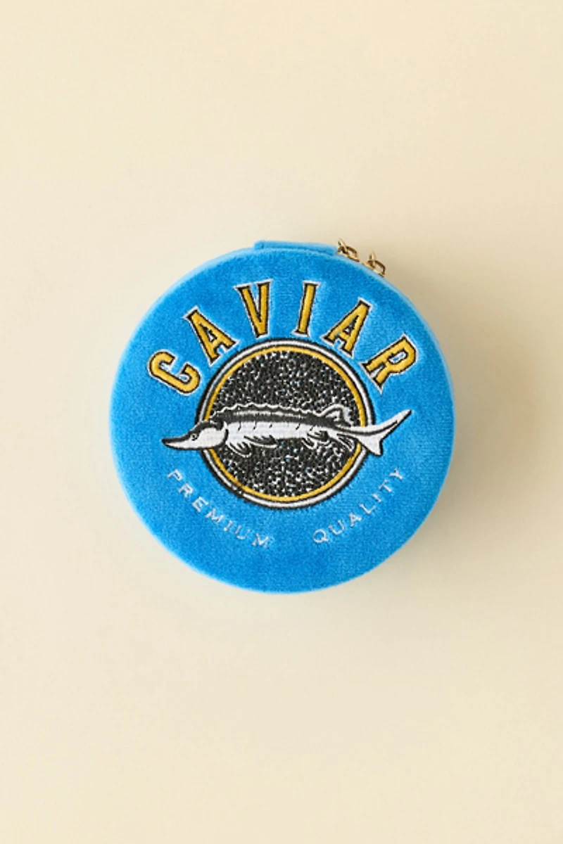 Caviar Embroidered Velvet Jewelry Case