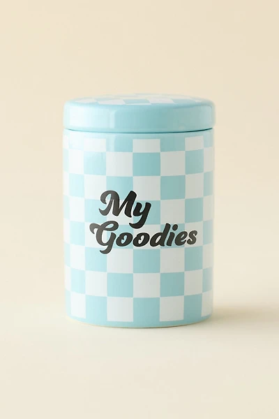 My Goodies Checkered Ceramic Stash Jar