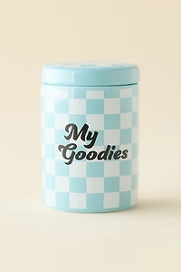 My Goodies Checkered Ceramic Stash Jar