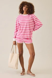 Beach Riot Cyra Terry Cloth Crew Neck Pullover