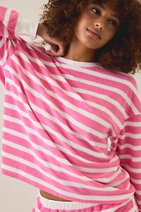 Beach Riot Cyra Terry Cloth Crew Neck Pullover