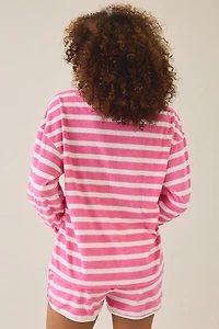 Beach Riot Cyra Terry Cloth Crew Neck Pullover