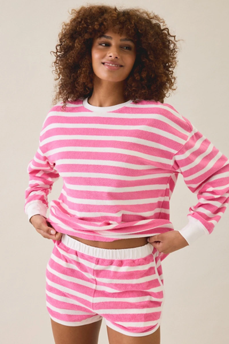 Beach Riot Fia Terry Cloth Mini Shorts