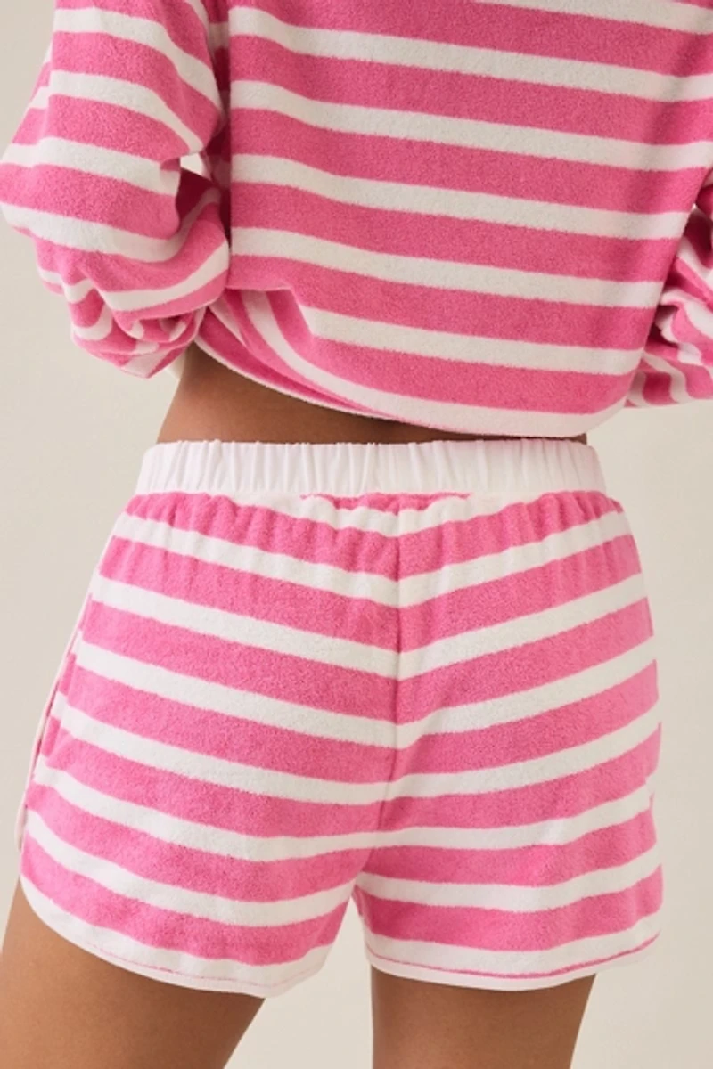 Beach Riot Fia Terry Cloth Mini Shorts