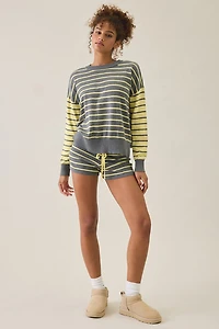 Beach Riot Callie Butter Grey Striped Sweater