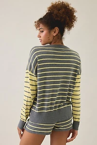 Beach Riot Callie Butter Grey Striped Sweater