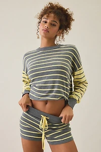 Beach Riot Balboa Butter Grey Stripe Knit Shorts