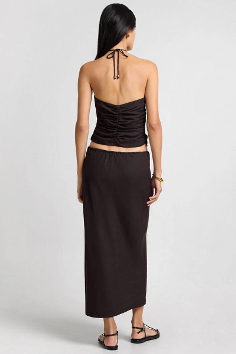 Onia Air Linen Midi Skirt