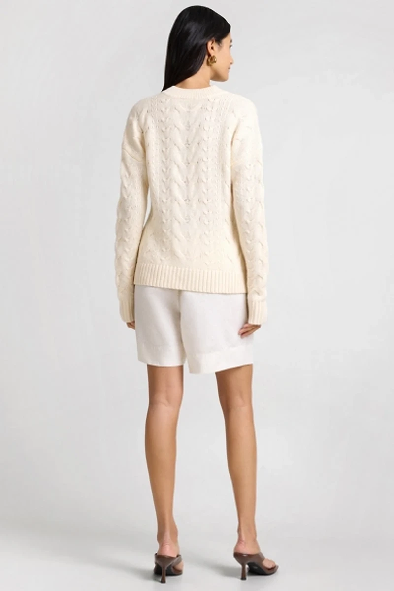 Onia Fitted Cable Knit Cardigan