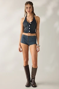 Abrand C'est La Vie Pinstripe Denim Vest Top