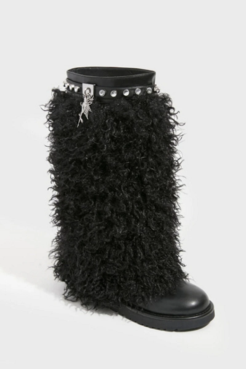 Sparkl Faux Fur Combat Boot