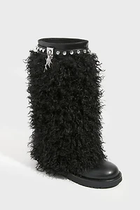 Sparkl Faux Fur Combat Boot