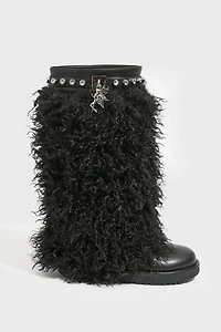Sparkl Faux Fur Combat Boot