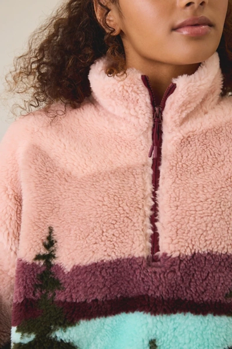 Beach Riot Leona Wilderness Fleece Quarter Zip Pullover