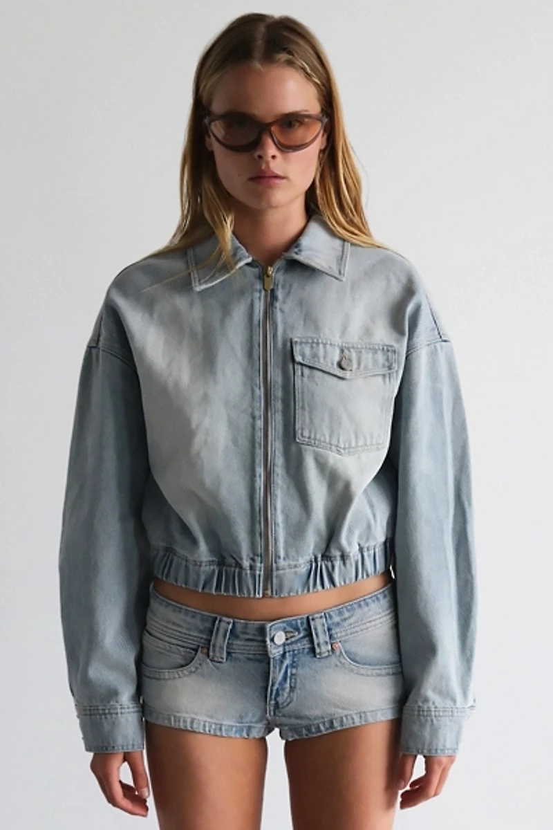 Abrand Push It Denim Bomber Jacket