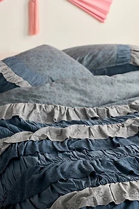 Meg Waterfall Ruffle Cotton Voile Duvet Cover