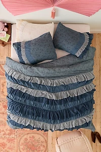 Meg Waterfall Ruffle Cotton Voile Duvet Cover