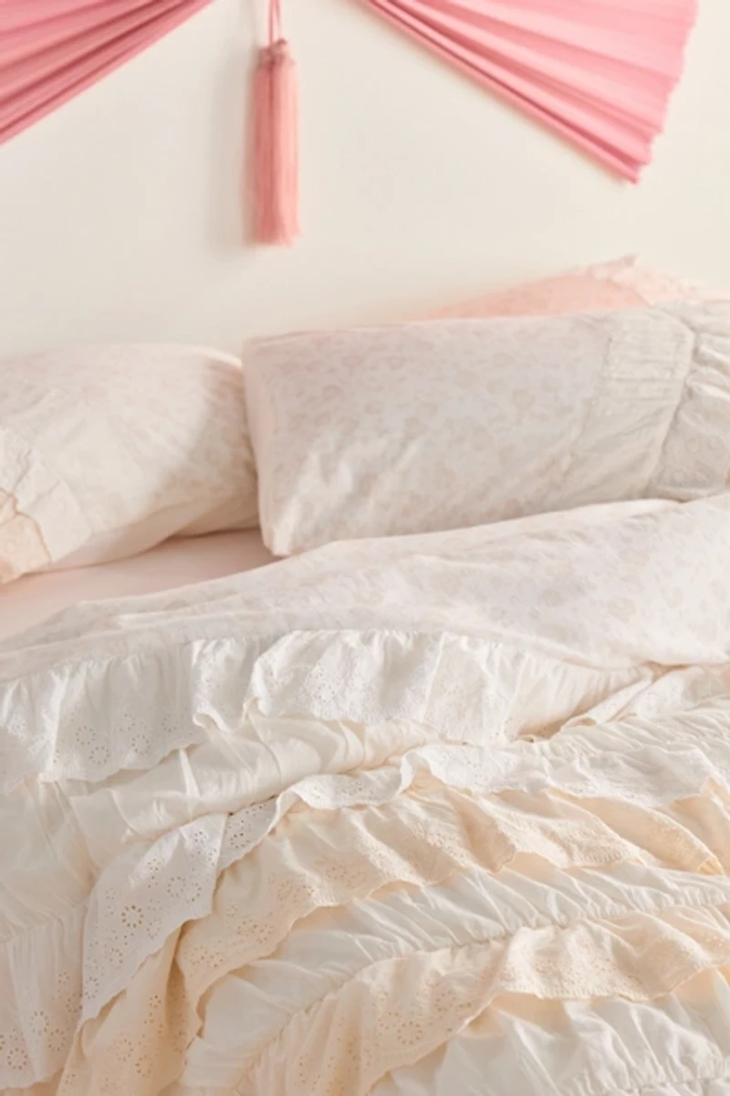 Meg Waterfall Ruffle Cotton Voile Duvet Cover