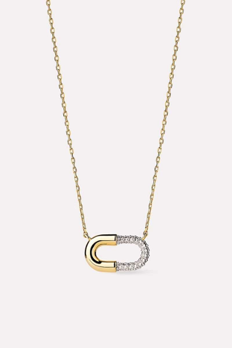 Ana Luisa Blake Necklace Mini Micropave Gold Pendant