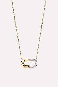 Ana Luisa Blake Necklace Mini Micropave Gold Pendant