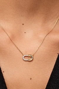Ana Luisa Blake Necklace Mini Micropave Gold Pendant