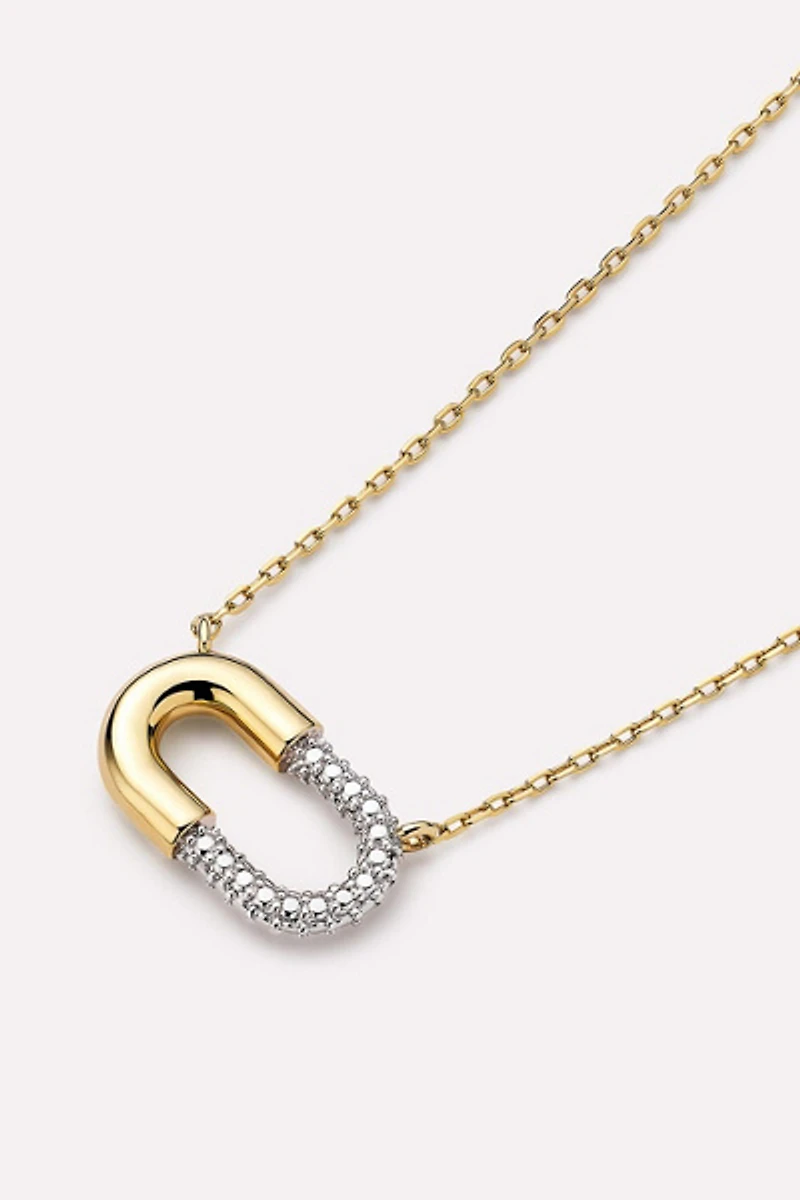 Ana Luisa Blake Necklace Mini Micropave Gold Pendant