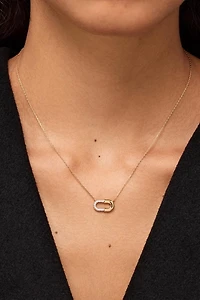 Ana Luisa Blake Necklace Mini Micropave Gold Pendant