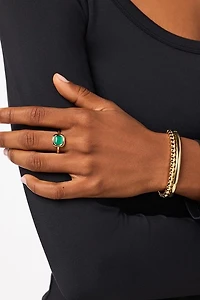 Ana Luisa Clara Green Onyx Statement Ring