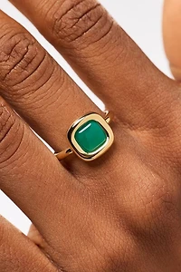 Ana Luisa Clara Green Onyx Statement Ring