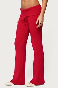 Edikted Adannah Foldover Ribbed Knit Pants