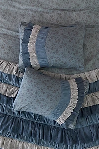Meg Waterfall Ruffle Cotton Voile Sham Set