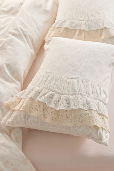 Meg Waterfall Ruffle Cotton Voile Sham Set