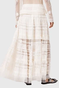 AllSaints Arlea Semi-Sheer Tulle Maxi Skirt