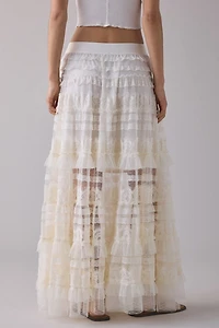 AllSaints Arlea Semi-Sheer Tulle Maxi Skirt