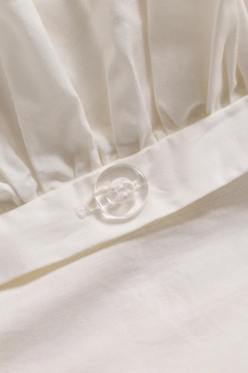 Elaine Ruffle Cotton Percale Duvet Cover