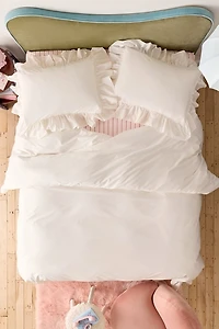 Elaine Ruffle Cotton Percale Duvet Cover
