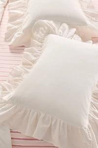 Elaine Ruffle Cotton Percale Sham Set