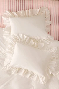 Elaine Ruffle Cotton Percale Sham Set